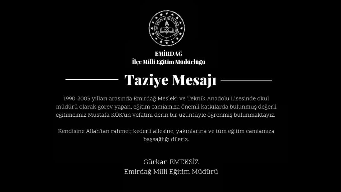 TAZİYE MESAJI